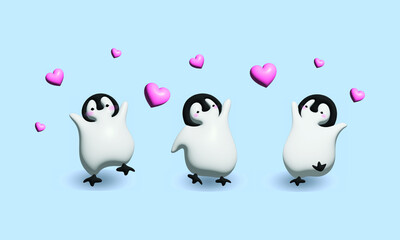 penguin with heart
