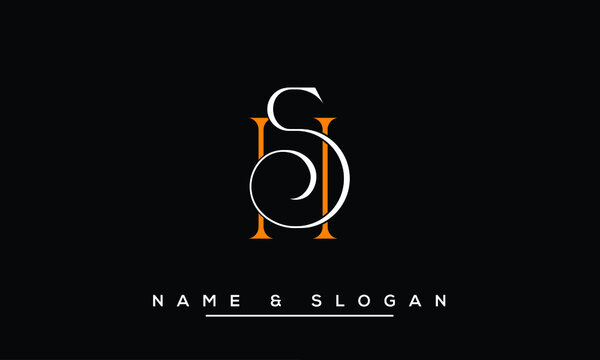HS,  SH,  H,  S  Abstract  Letters  Logo  Monogram