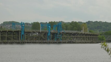 Dunston Gateshead England: 18th May 2022: View of Dunston Staiths from Newcastle on grey hazy day