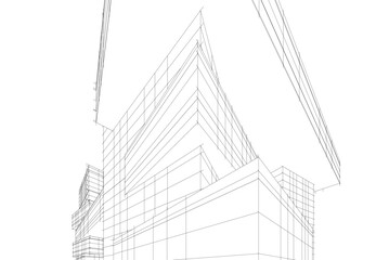 Modern architecture 3d rendering 