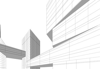Fototapeta premium Modern architecture 3d rendering 