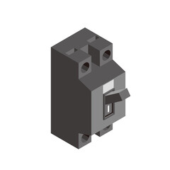 安全ブレーカーのアイソメトリックイラスト