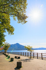 初秋ブルーの支笏湖「北海道」