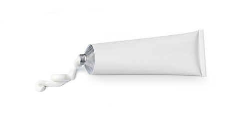 white tube with ointment isolated on a white background - obrazy, fototapety, plakaty