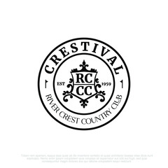 emblem in the shape of a circle with a classic and elegant style. for agency, club, lawyer emblems, with vintage style