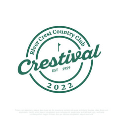 emblem in the shape of a circle with a golf flag in a modern and elegant style. for hat emblems, golf logos, baseball, youth logos.