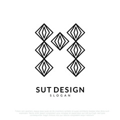 m logo with elegant and minimalist style