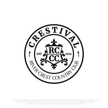 emblem in the shape of a circle with a classic and elegant style. for agency, club, lawyer emblems, with vintage style