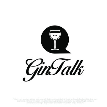 modern conversation logo combination glasses
