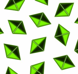 geometric background of green rhombuses on white