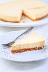 New York cheesecake or classic cheesecake in vegan style