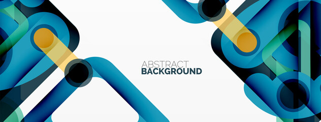 Geometric primitives. Lines, circles abstract background