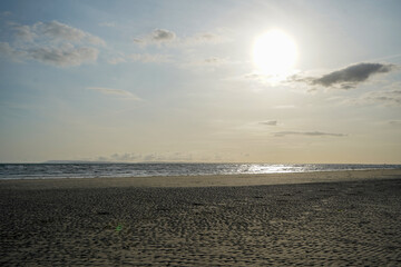 Evening sun on a sandy beach