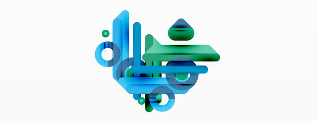 Creative geometric wallpaper. Minimal lines and circles background