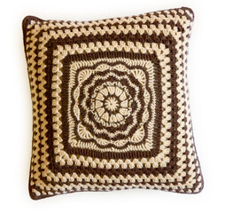 Knitted handmade pillow.