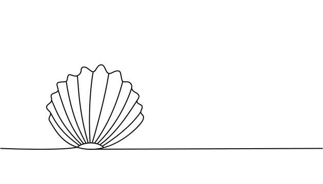 recommend clip art: Set of Shell one line continuous drawing. Shell continuous one line set illustration. Vector minimalist linear illustration.