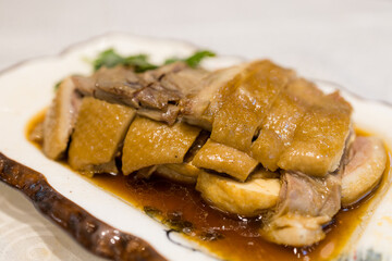 Spiced goose chaozhou style at restaurant