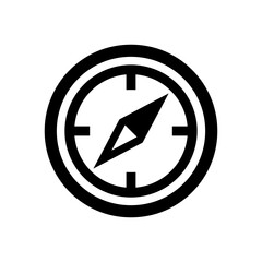 Compass icon. Travel and navigation symbol. The subject of orientation on the terrain or map. Isolated raster illustration on white background.