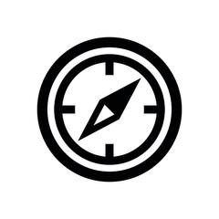 Compass icon. Travel and navigation symbol. The subject of orientation on the terrain or map. Isolated vector illustration on white background.