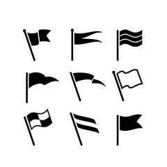 Collection of flag icons. Team or country symbol. Isolated vector illustration on a white background.