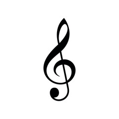 Obraz premium Treble clef icon. Symbol of music and sound. Isolated vector illustration on white background.