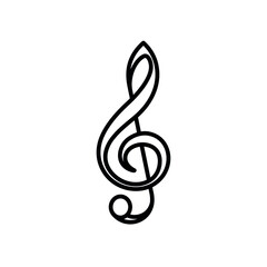 Fototapeta premium Treble clef icon. Symbol of music and sound. Isolated vector illustration on white background.