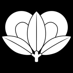 家紋です。三つ葉裏橘といいます。