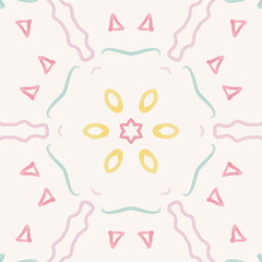 Background seamless pattern vector with cute memphis