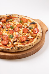 pizza with strawberries on a white background