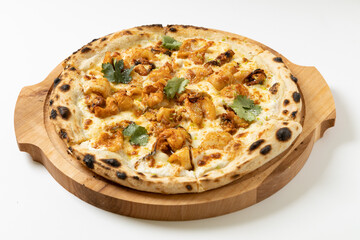 italian pizza on a white background