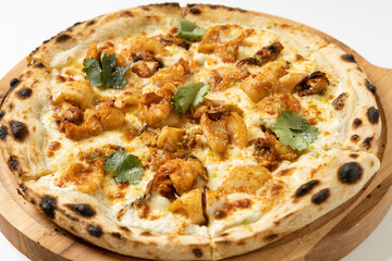 italian pizza on a white background