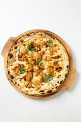 italian pizza on a white background