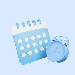 3d illustration of time task icon 3d render