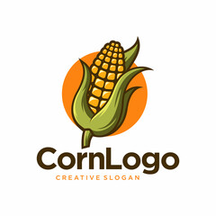 Corn farming logo design vector illustration