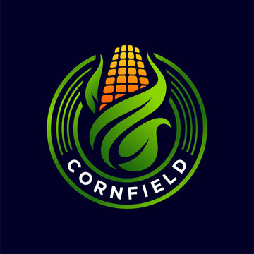 Corn farming logo design vector illustration