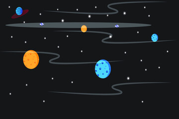Plakat planet and star space background