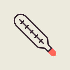 Mercury medical thermometer vector icon