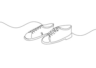 Bowling shoes, footwear one line art. Continuous line drawing of entertainment, sport, hobby, tournament, game, activity, competitive, leisure, professional, play.