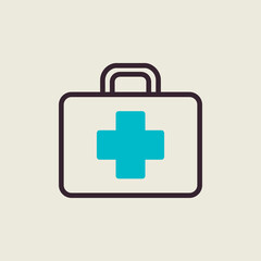 Obraz premium First aid kid vector icon. Medical sign