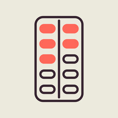 Pills strip vector icon. Medical sign