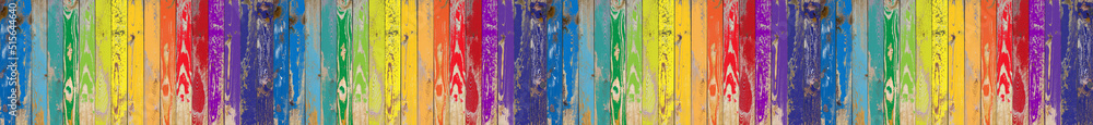 Wall mural Fond bois couleurs arc-en-ciel 