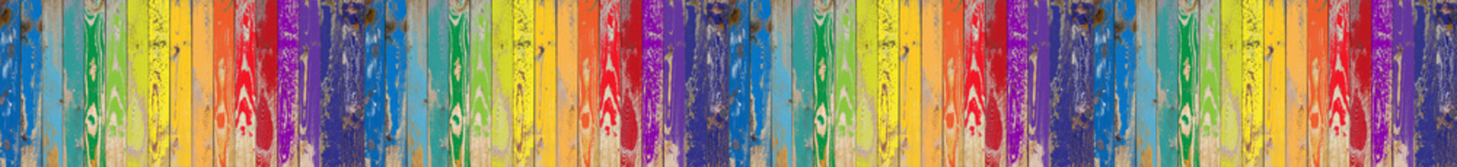 Fototapeta premium Fond bois couleurs arc-en-ciel 