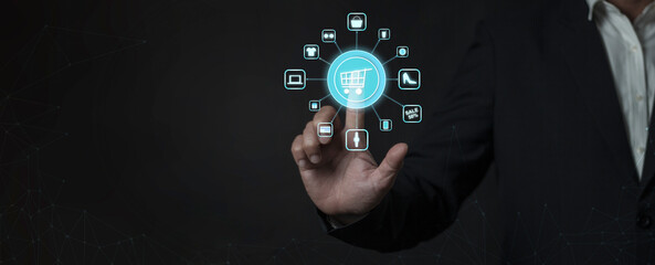 online shopping concept Internet web forex trading Internet technology and online selling business