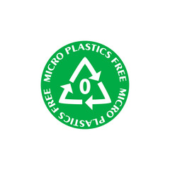 Micro plastics free icon isolated on white background