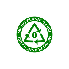 Micro plastics free icon isolated on white background