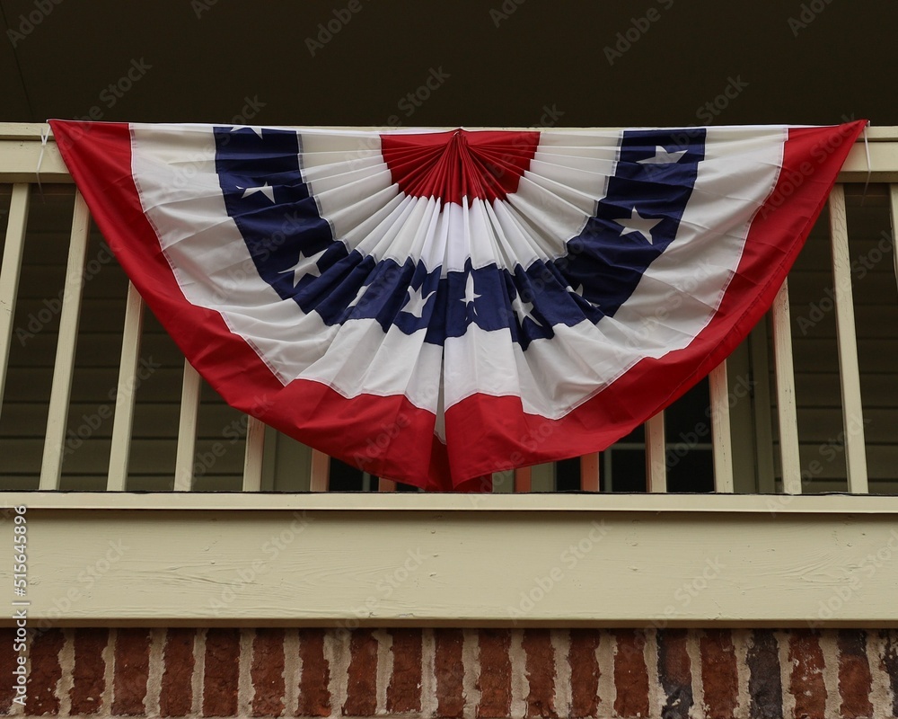 Wall mural American flag bunting on a balcony