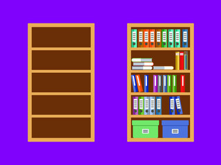 Vector Document Cabinets or Bookshelves (Full Cabinets and Empty Cabinets)
