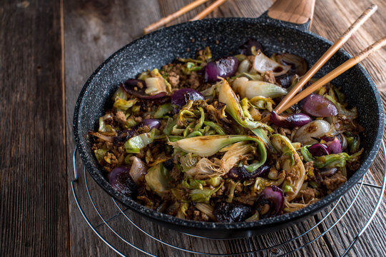 Minced Meat Stir Fry With Vegetables