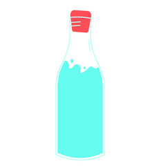 Drink more water. Only glass. The concept of no plastic and no waste. Various bottles, glass, flask. Hand drawn cute fashion vector illustration. All elements are insulated
