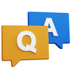 3d rendering chat question and answer isolated